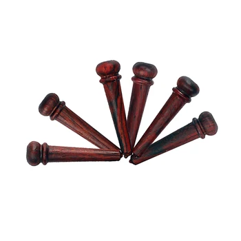 

6pcs Durable Rosewood Bridge Pins W/ Dot For Acoustic Guitars DIY Accessory