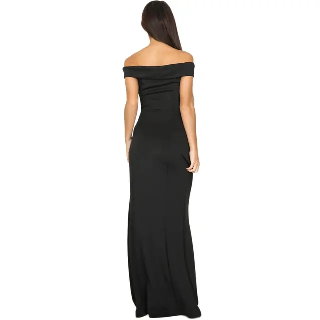 Off-the-shoulder Black Evening Dress 4