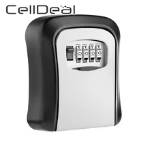 Key Lock Box Wall Mounted Aluminum Alloy Key Safe Box Weatherproof 4 Digit Combination Key Storage Lock Box Indoor Outdoor