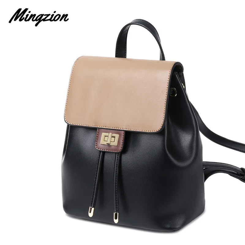 

Mingzion Fashion Quality Leather Anti-theft Women's Backpack Large Capacity School Bag For Teenage girls Male Travel Bags