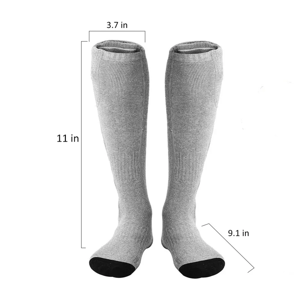 Моющиеся перезаряжаемые USB нагревающие носки ткань хлопок подкладка пот-абсорбент дышащий для охоты рыбалки лыж