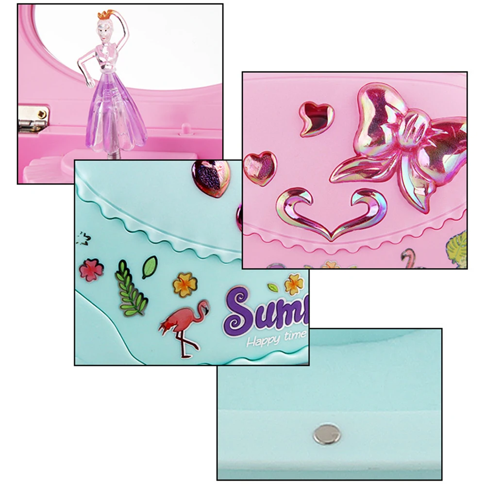 Handbag Shape Rotating Ballet Girl Mirror Music Box Musical Toy Children Gift Perfect decoration for cafe shop book store gifts