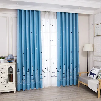 

Fashion Castle Printing Shading Curtain Cartoon Thicken Curtain For Livingroom Bedroom Vertical Breathable Blackout Curtain