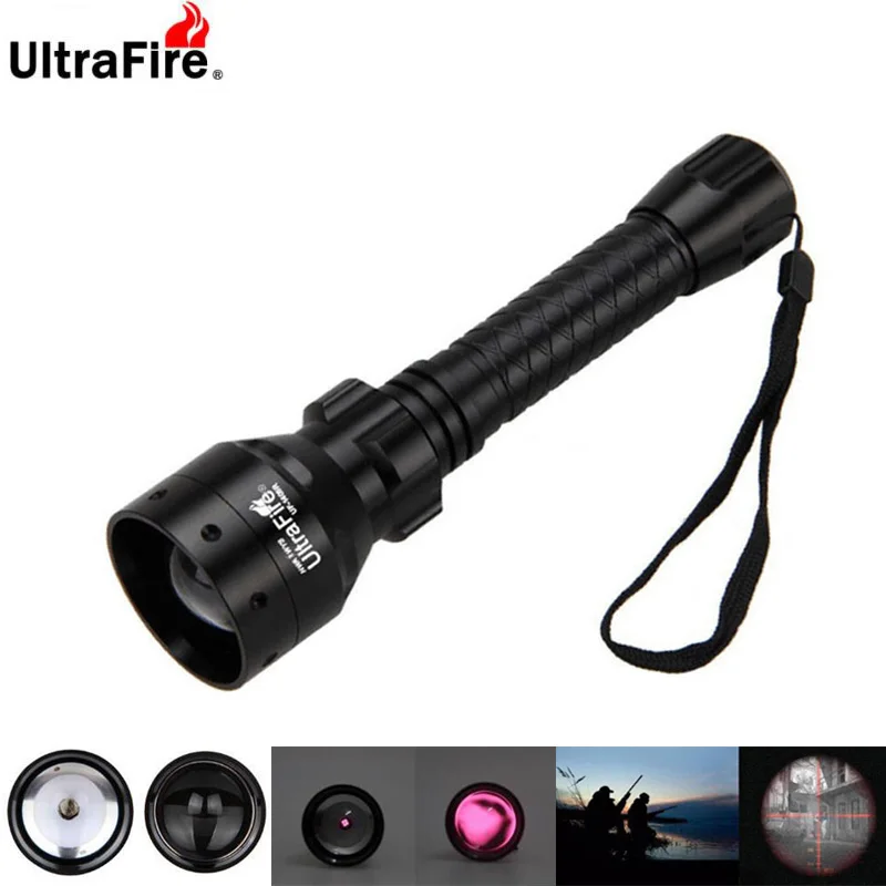 A suit Светодиодный фонарь Ultrafire ИК Ночное видение фонарик 10 Вт 850nm 940nm светодиодный фонарик с функцией инфракрасного излучения охотничий фонарь 18650 Батарея - Испускаемый цвет: A suit