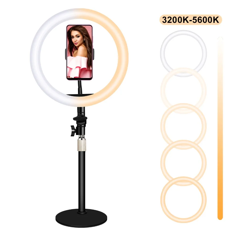 Photo Studio Selfie LED Ring Light with Cell Phone Mobile Holder for Youtube Live Stream Makeup,Ring Lamp for iPhone/Android
