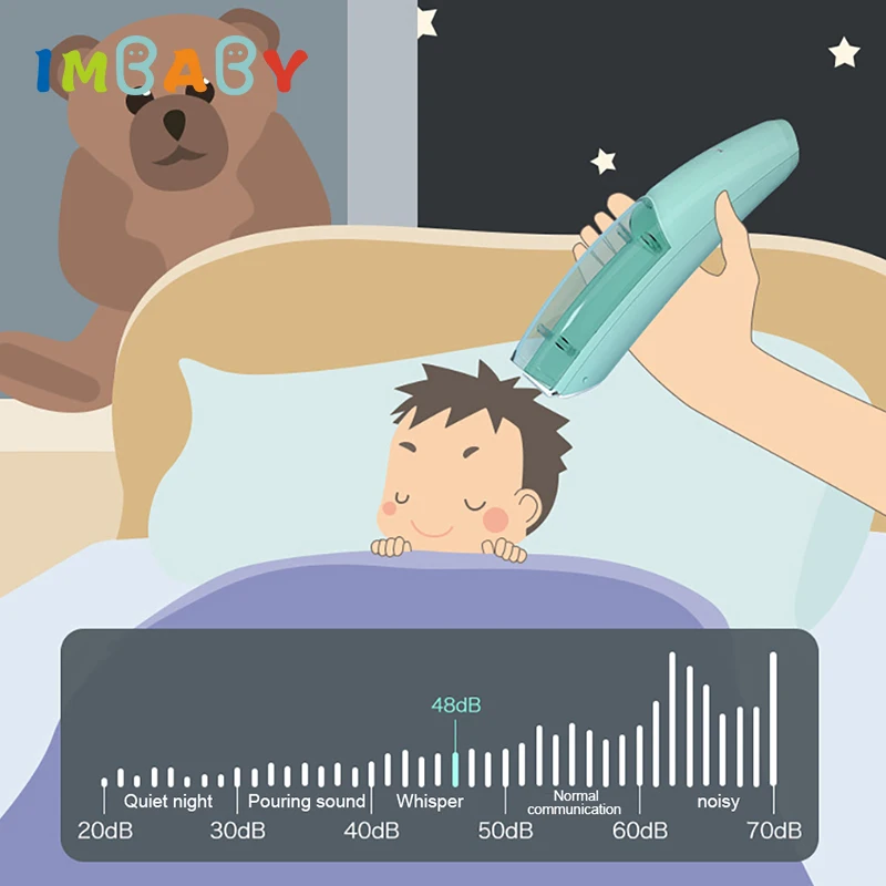 IMBABY Kid Electric Hair Trimmer Baby USB Waterproof Home-Use Automatic Gather Hair Clipper Child Adult Mute Sleep Haircut