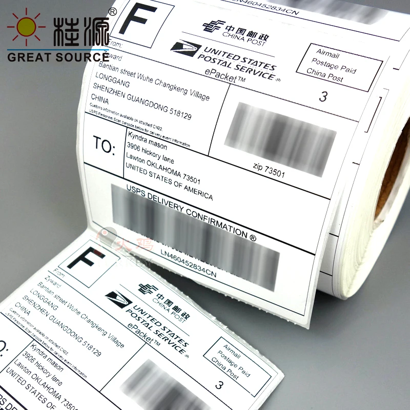 MQQ Thermal Printing Paper Sticker Rolls Printer Paper Rolls for Express Package Sticker 10*10cm/10*15cm(6 rolls)