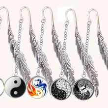 Инь Ян Закладка рейки Символ Тай Чи кулон дракон феникс восемь диаграм для ноутбука ридер книга Закладка мате маркер