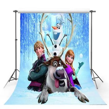 

Custom Frozen Theme Party Happy Birthday Baby Child Photo Backdrop Photography Backdrops Quality Vinyl Photo Background