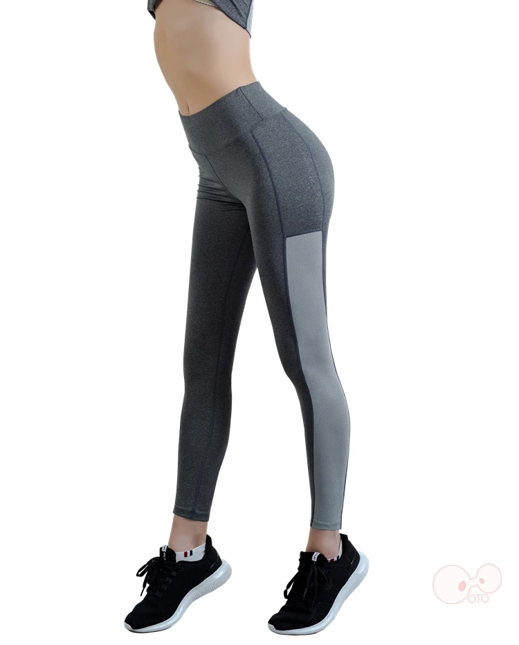 High Elastic Quick Drying Women Running Tights With Pockets Yoga Pants Sport Leggings Jogging Workout Gym Fitness Trousers