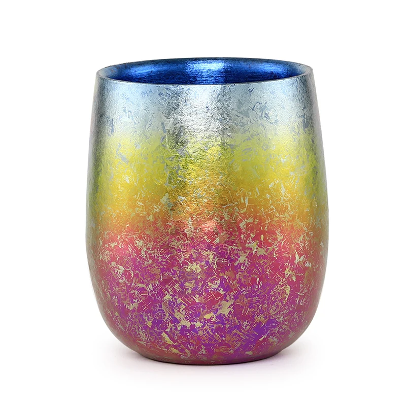 

Rover camel Titanium Double-layer Cup Anti-scalding Colorful Teacup Ultralight Mug with Ice Flower for Water Tea Wine