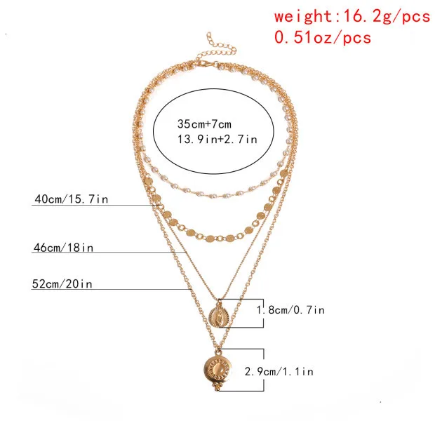 Готическое ожерелье-чокер с искусственным жемчугом Девы Марии, богемное ожерелье с подвеской в виде монетки с пайетками, длинная цепочка, ожерелье для женщин, модное ювелирное изделие