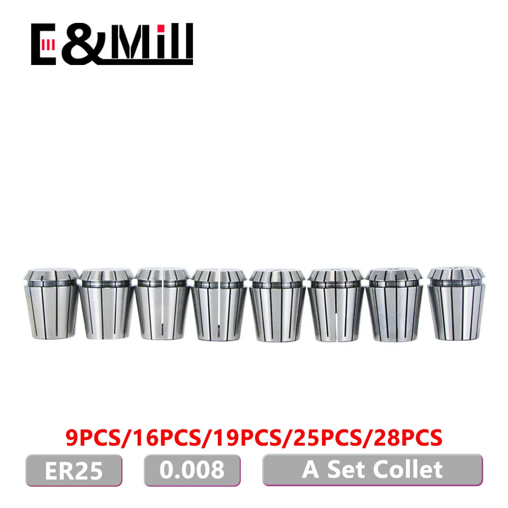 A Set High Precision 0.008 ER Collet Chuck ER25 1~16mm For CNC Milling Tool Holder Engraving Machine Lathe Mill Spring nut | Инструменты