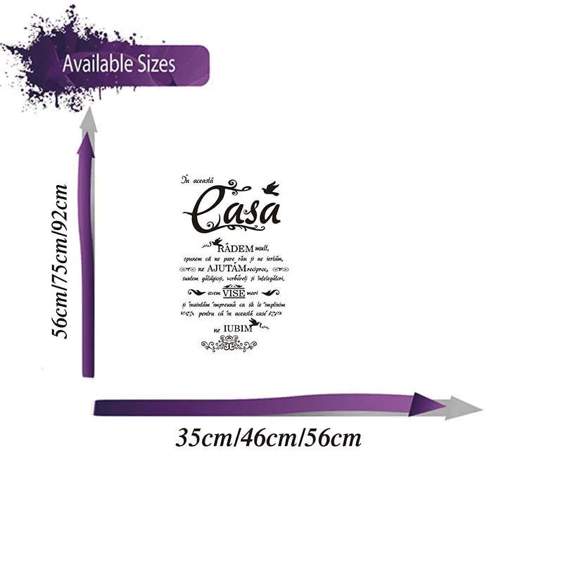  Romanian In our home Acasa stickere perete Wall Sticker Living Room Bedroom  in aceasta casă stickere perete Wall Decal Kitchen (1)