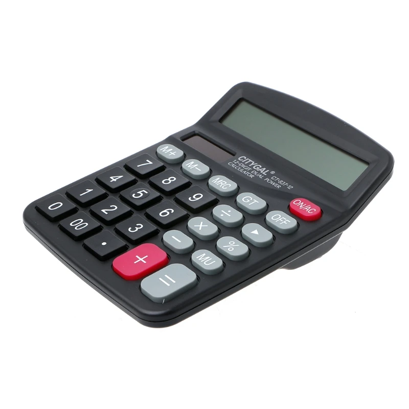 12Digit Large Screen Calculator Battery Light Powered Office Home Computer AXYF 4