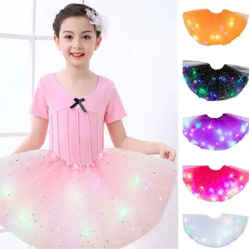 

Children LED Light Up Dancing Skirt New Fashion Party Night Skirt Princess Luminous Party Stage Ballet Girl Beautiful Skirt