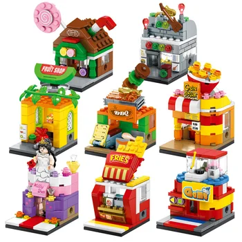 

Building blocks mini street view city building boys and girls assembling building blocks children's intelligence toys gifts