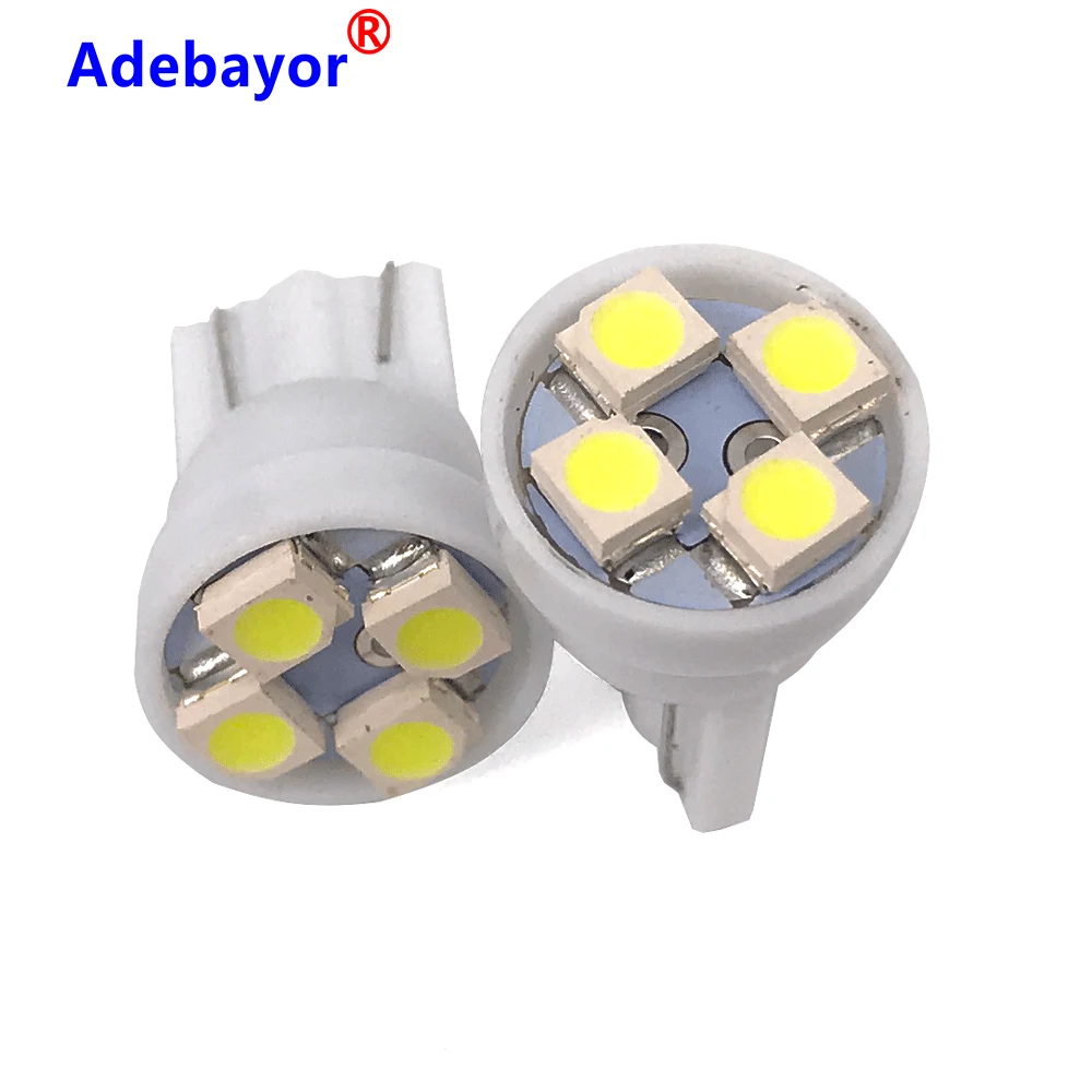 1000 шт. T10 194 W5w 4 SMD 3528 1210 автомобильная светодиодная лампа белого Wholelsaes