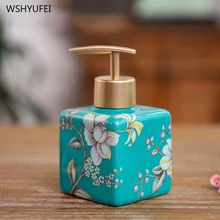Светильник, роскошная Квадратная бутылка, цветок, ванная комната, дезинфицирующее средство для рук, бутылка для пресса, лосьона, бутылка для дома, отеля, специальная бутылка геля для душа