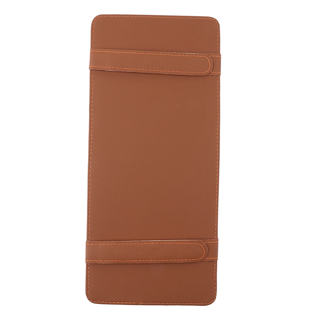 Car Sun Visor Sunshade CD DVD Disc Sleeve Wallet PU Leather Storage Case Holder with Glasses and Cards Organizer Clips
