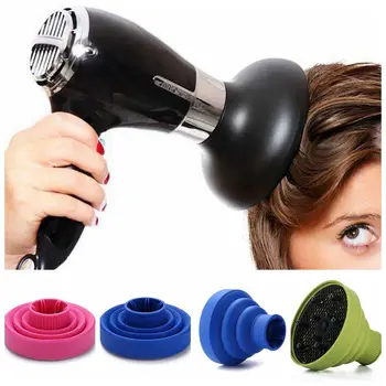 

4 Colors Pro Hairdryer Diffuser Cover Silica Gel Collapsible Heat Resistant Hair Blowerhood Hair Salon Salon Accessories G1021