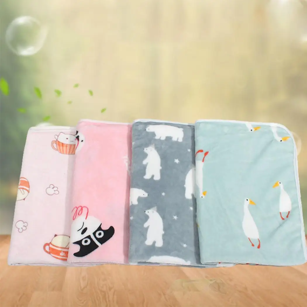 Коралловое Флисовое одеяло для животных, домашних животных, теплая подушка для дома, прямоугольник, коврик для питомника, с принтом, четыре сезона, одеяло для кошек, собак, теплая подушка