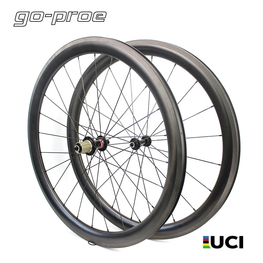 UCI Quality 700c Road Bike Carbon Wheel Bicycle Wheelset Tubeless Clincher With NOVATEC Straight Pull Hub Pillar 1423 | Спорт и
