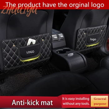 

Car Seat Back Genuine Leather Anti Kick Pad Protector Waterproof Child Anti Dirty Protection Car Styling For Lotus LOGO Elise