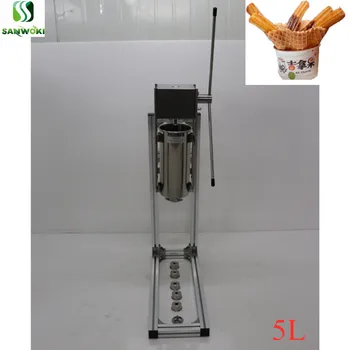 

5L Vertical manual Spanish Fritter maker Machine stainless steel Churros filler machine Latin fruit extruder machine 6 nozzles