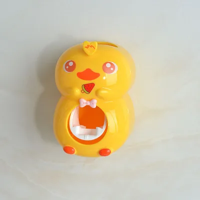 Мультяшный дисперсер для зубной пасты пыленепроницаемый автоматический зубная паста диспенсер с настенным креплением Набор аксессуаров для ванной комнаты - Цвет: Duck