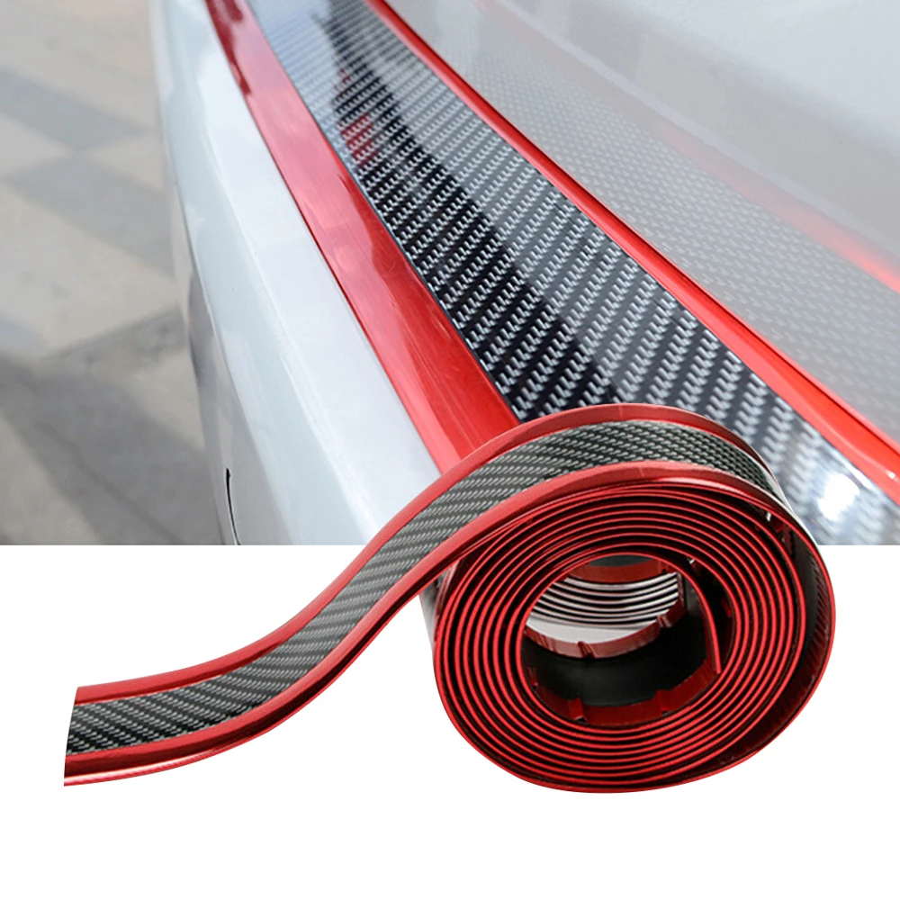 Car Carbon Fiber Moulding Strip Auto Body Trunk Edge Guard Strip Door Sill Protector Stickers Accessories Car Styling 5CMx1M car decals