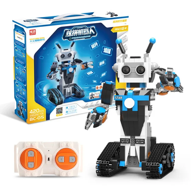 Science and education dual remote control programmable educational gift toy intelligent programming building block robot 5