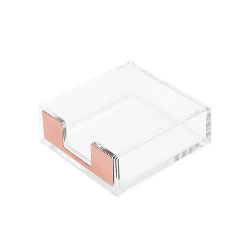 

Transparent Square Memo Box Sticky Note Storage Card Holder Organizer Stationery
