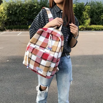 

Lattice Backpack 2019 New Korean Canvas Student Backpack Fashion School Bag korean backpack school bags for teenage girls