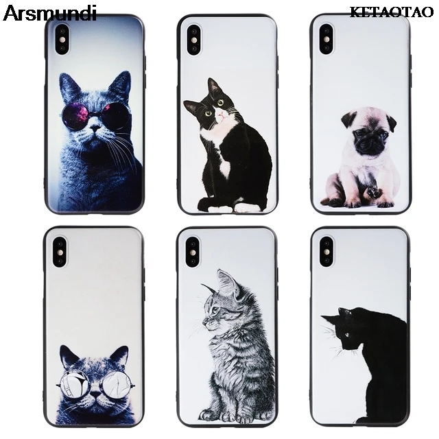 KETAOTAO милые чехлы для телефонов с принтом кота животного iPhone 4S SE 5S 6S 7 8 Plus X XR XS Max