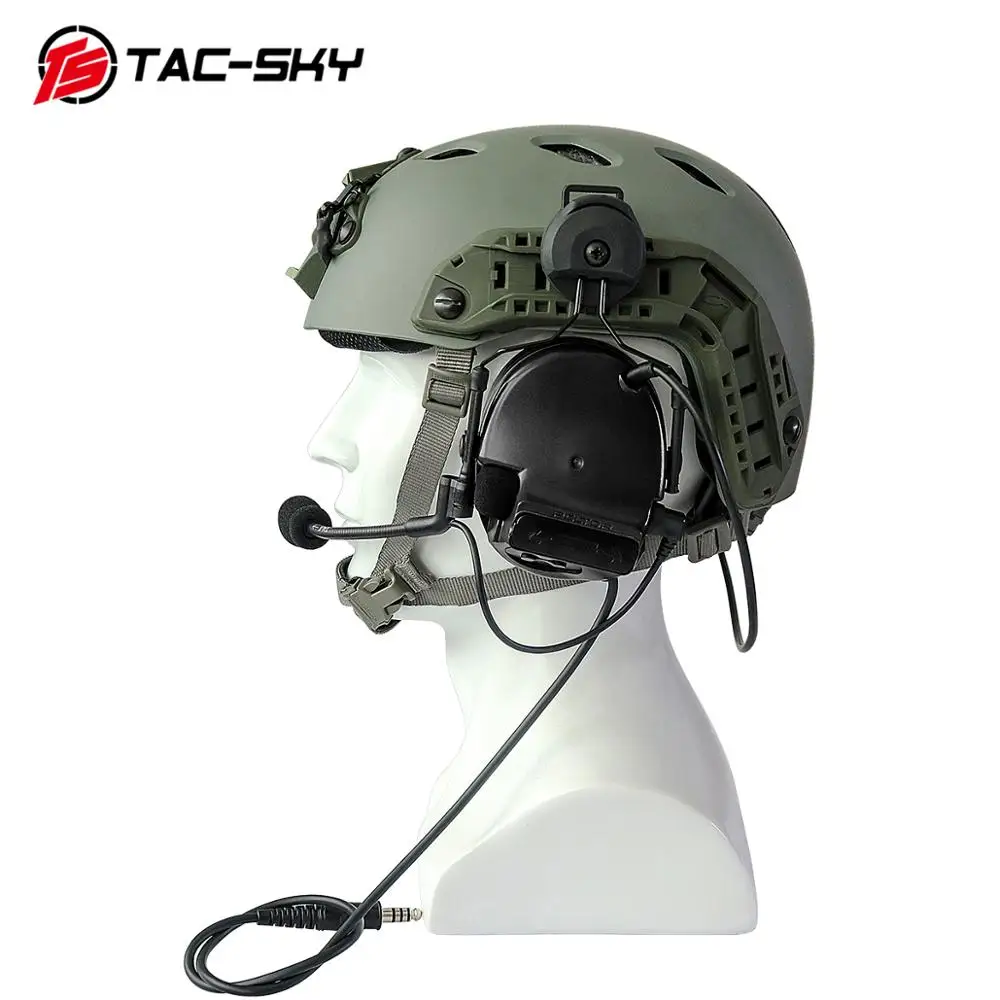 TAC-SKY COMTAC III шлем БЫСТРЫЙ рельсовый кронштейн версия силиконовый наушник версия шумоподавление звукосниматель гарнитура-BK