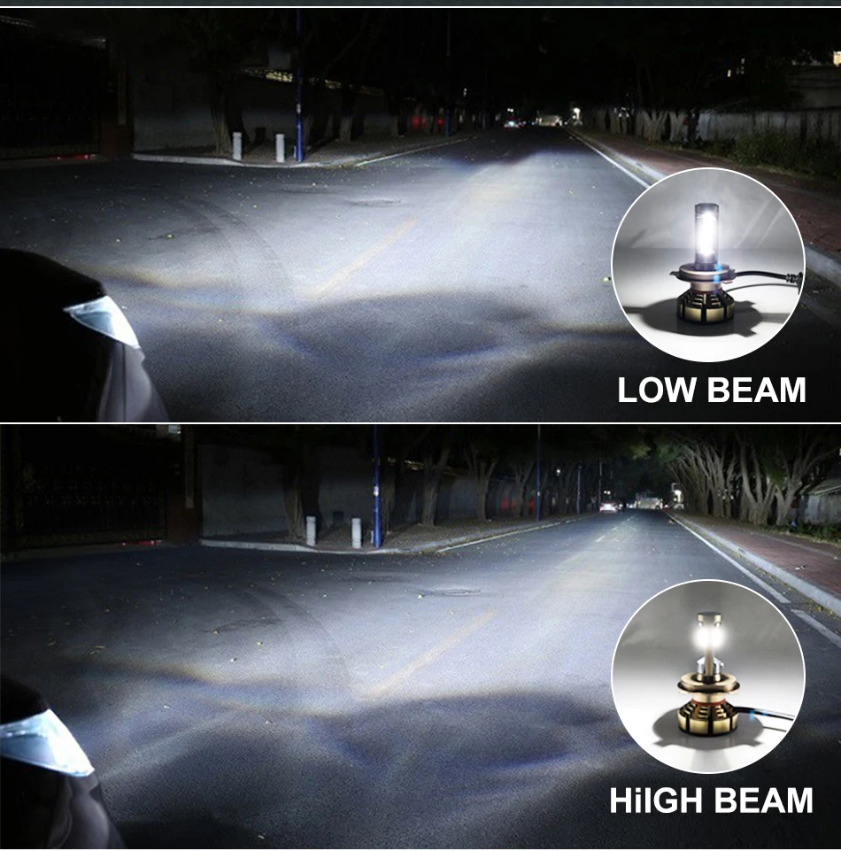 Car LED Headlight Bulbs H7 H4 H1 H11 H8 H9 HB3 9005 HB4 9006 12V 6000K 12000LM With ZES Chips led car lights led lights led bulbs led headlights led car headlights car headlamps