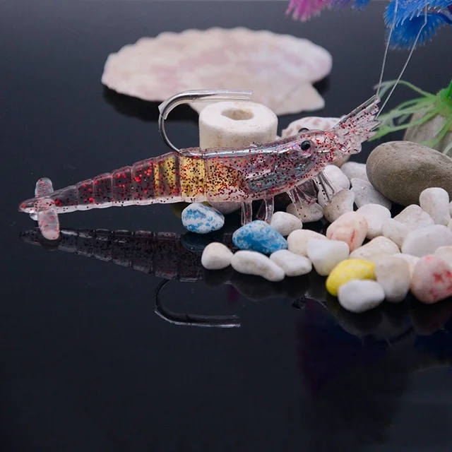 Soft Plastic Fishing Lure Red Fishing Lure Shrimp Jig Head