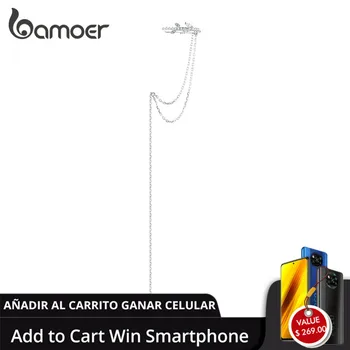 

bamoer 1pc 925 Sterling Silver Double Layers Long Tassel Dangle Earrings for Women Drop Earrings Korea Style Jewelry 2020 BSE363