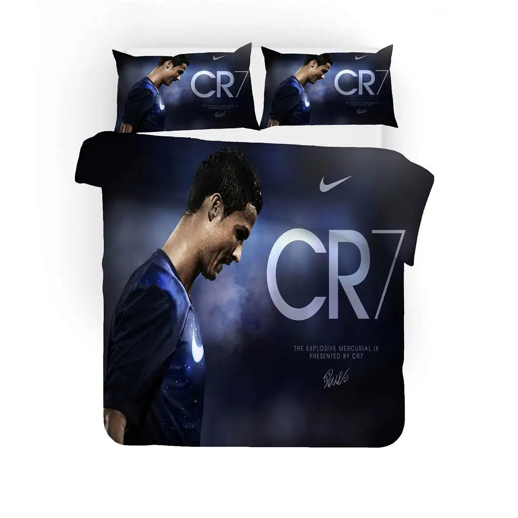 MUSOLEI C Ronaldo, 3D принт, Комплект постельного белья, Королевский размер, Cristiano, пододеяльник, пододеяльник, набор для дома, кровати, комнаты, дома, подарок, Q52 - Цвет: 3