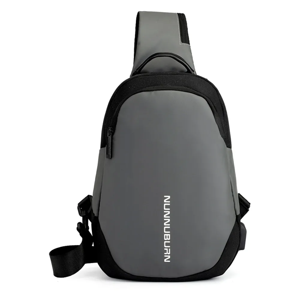 

Chest Bag Men And Women USB Casual Wild Messenger Bag Zipper Outdoor Travel Small Square Shoulder Bag crossbody Bag