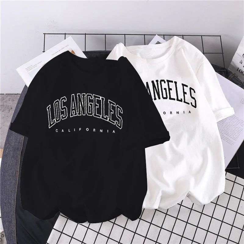 Camisetas holgadas de manga corta para mujer, ropa Harajuku de talla grande 3XL con letras estampadas, elegante, combina con todo, estilo coreano Ulzzang Leisure
