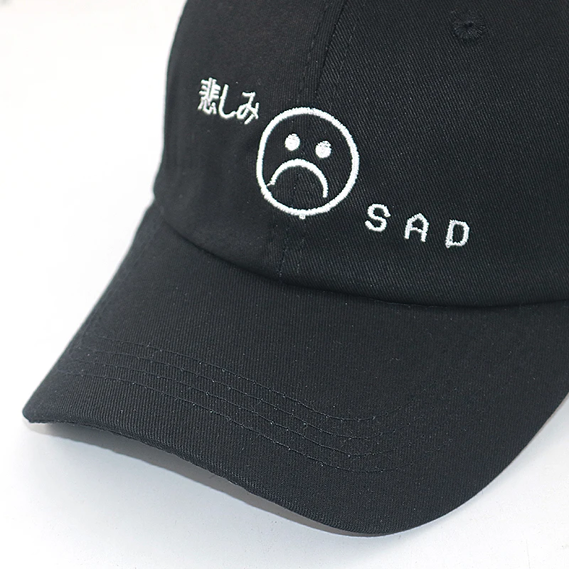 Бейсболка с надписью sad face dad хлопковая регулируемая бейсболка в стиле хип хоп