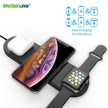 Быстрое двойное Беспроводное зарядное устройство для телефона Apple Watch iPhone X XS Max XR 8 10 Вт QI 3 в 1 быстрая зарядка для Samsug S9 S8 Note 9 8