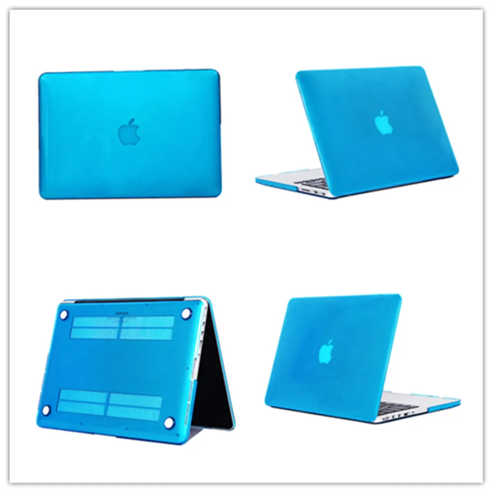 Light blue Прозрачный Кристальный кейс для ноутбука, лэптопа для Apple MacBook Pro Air retina 11 12 13 15 Mac Book 15,4 13,3 дюймов рукав+ крышка клавиатуры - Цвет: Light blue