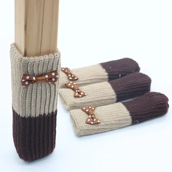 

4Pcs/Set Table Chair Leg Knitted Cap Pad Furniture Table Feet Cover Floor Protector Non-slip Table Chair Foot Protection