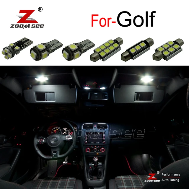 US $13.59 Perfect White Canbus LED interior lamp indoor map dome light bulb Kit For VW For Golf 4 5 6 7 MK4 M