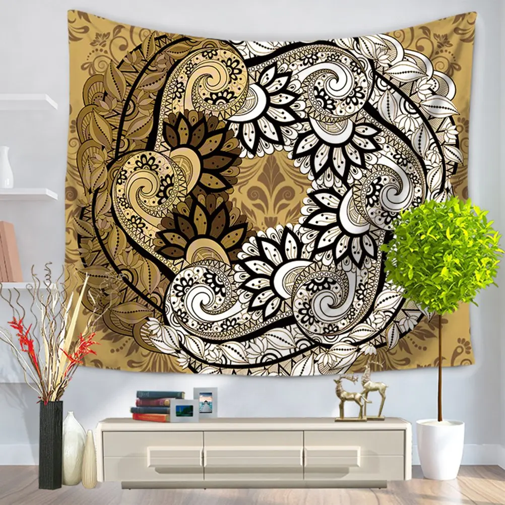 

Abstract Paisley Medallion Tapestry Mandala Hippie Ombre Retro Culture Design