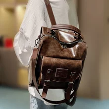 Женский рюкзак из искусственной кожи, женский модный рюкзак, брендовая дизайнерская винтажная сумка на плечо, Mochila Escola, школьная сумка, рюкзак Mochila