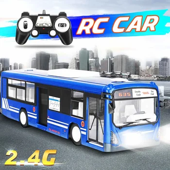 

2.4G RC Electric Bus Remote Control Kids Toy Car Rechargeable Realistic Sound Light City Express High Speed Vehicle Toys Gifts